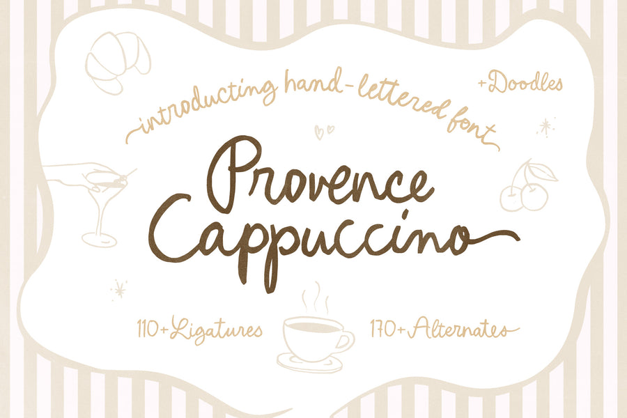 Provence Cappuccino Script & Doodles