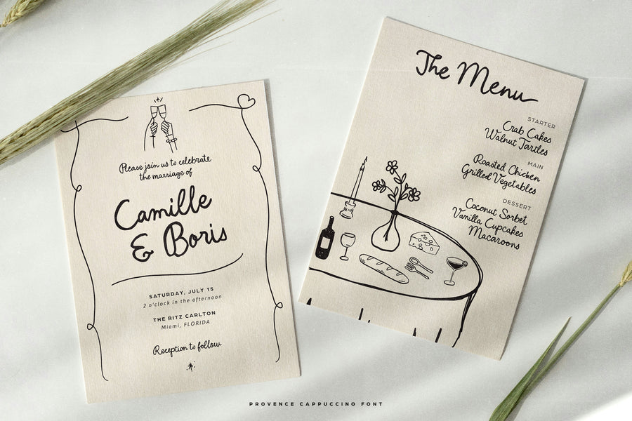 Provence Cappuccino Script & Doodles